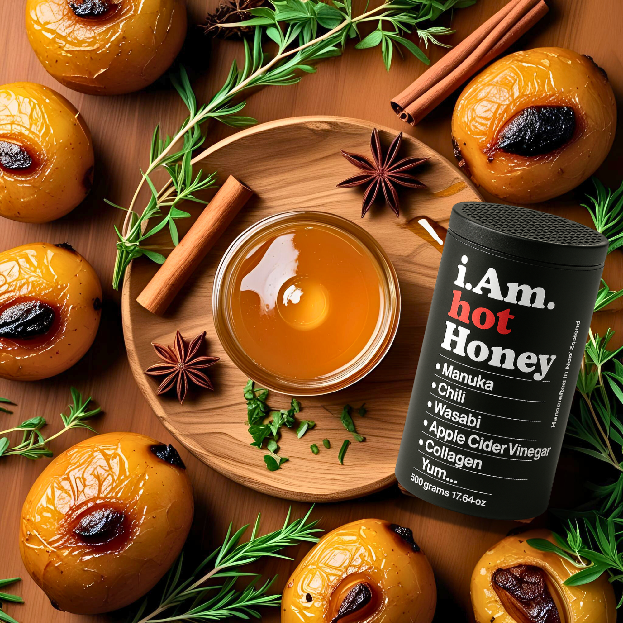 I Am Hot Honey Kumara Bites with Kawakawa Salt