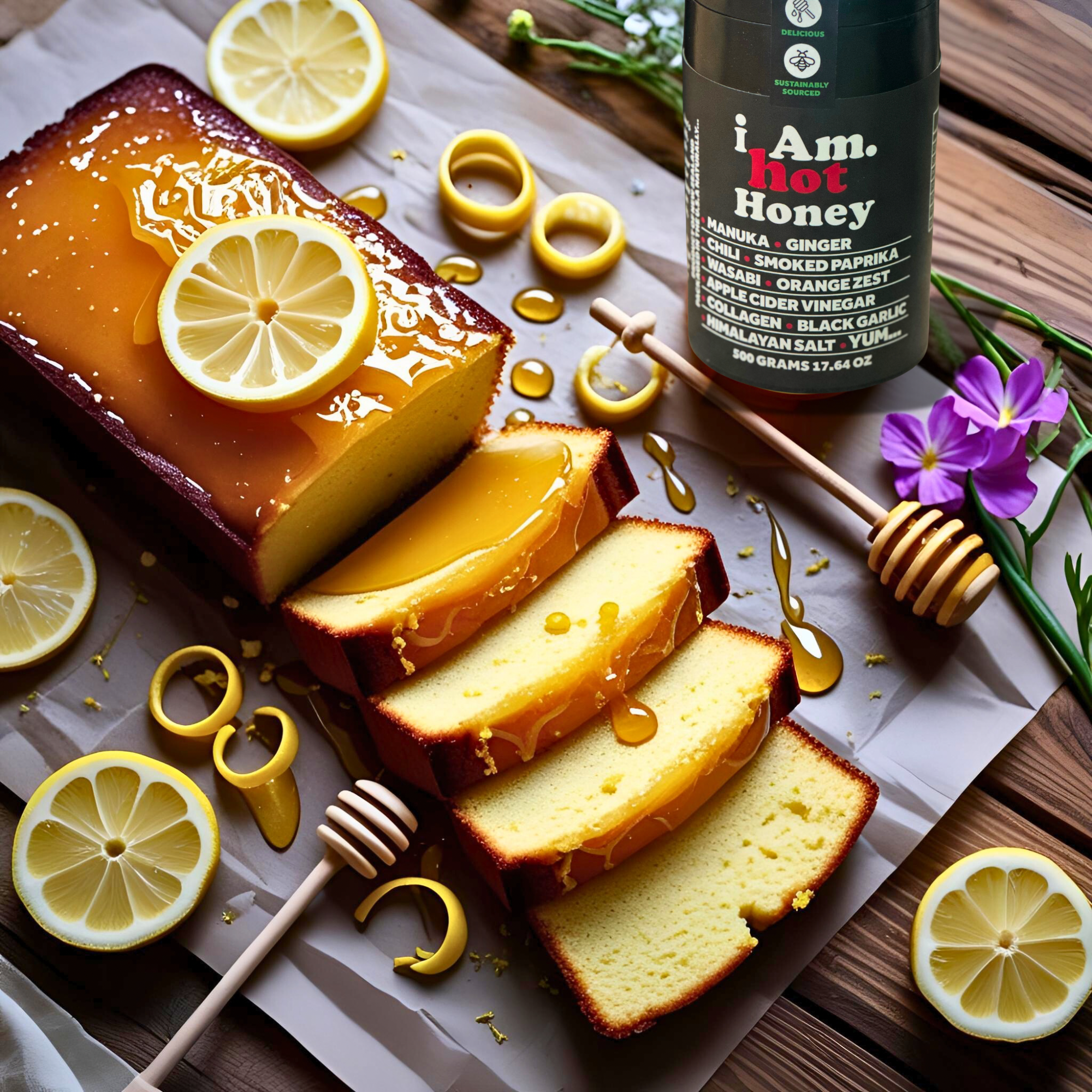 Hot Honey Drizzle Lemon Drizzle Cake